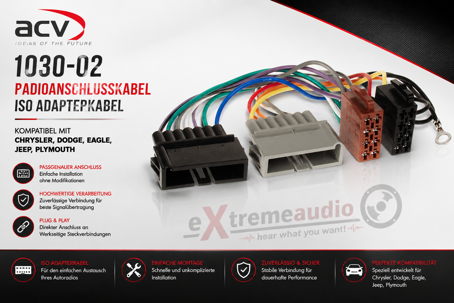 ACV 1030-1002 Radio cavo Chrysler / Dodge / Jeep 