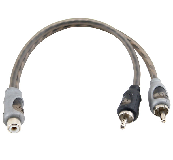 Rockford Fosgate RFIY-1F doppelt abgeschirmtes Kupfer (OFC) Y-Cinch Kabel 1F/2M Y-Adapter