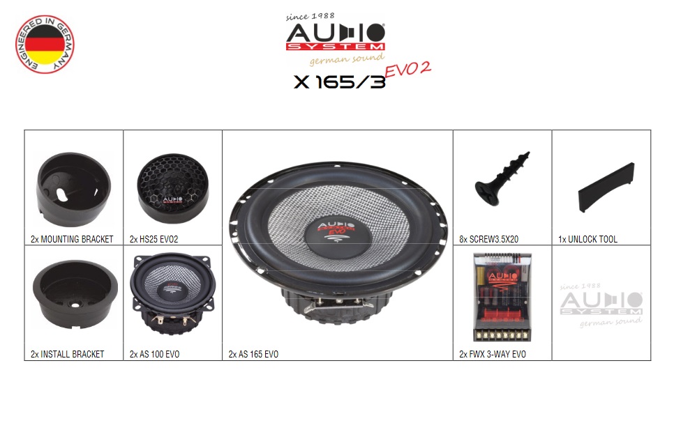Audio System X 165/3 EVO 2 XIONSERIES 3Wege System KICKBASS Compo