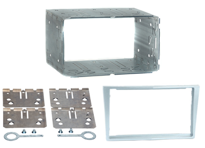 RTA 002.152-0 Double DIN mounting frame with ABS silver metal frame