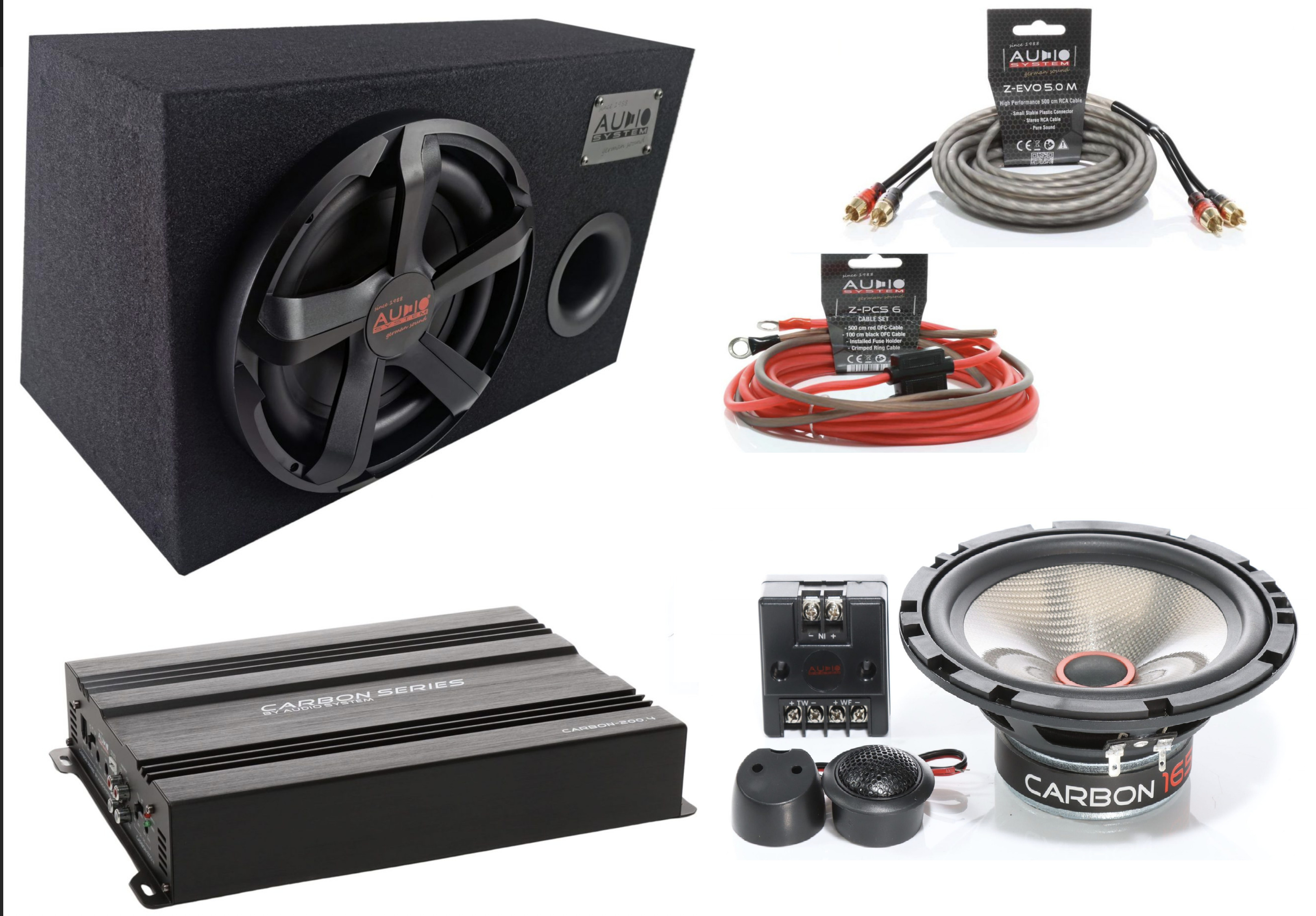 Audio System CARBON Set 10/165 Subwoofer Set CARBON 10 BR + CARBON-200.4 + CARBON 165 + PCS6 + 2 x Z-EVO 5.ECO