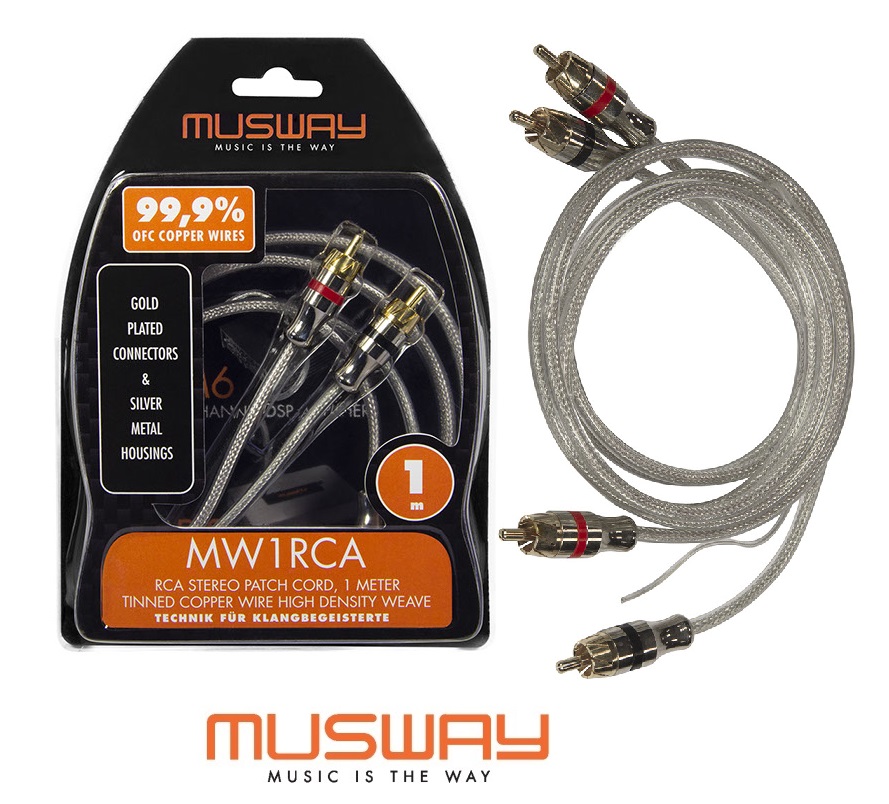 MUSWAY MW1RCA Cinchkabel 1 meter Cinch Stereo Audio Kabel  