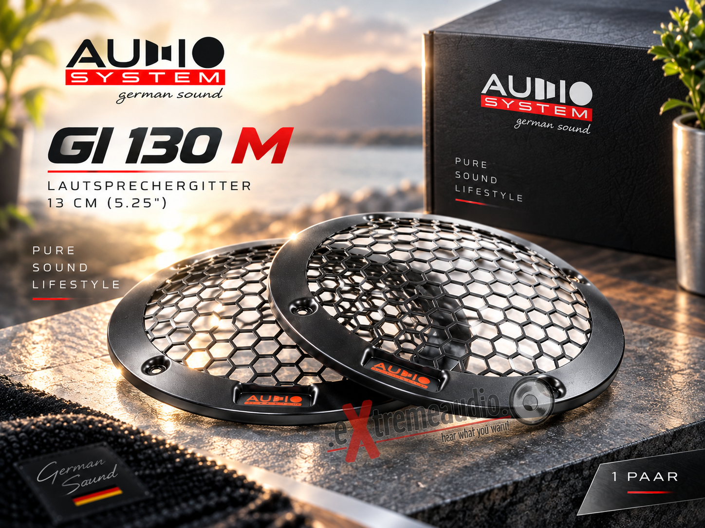 Audio System GI 130 M stabiles 13 cm (5.25") Lautsprechergitter schwarz matt - 1 Paar