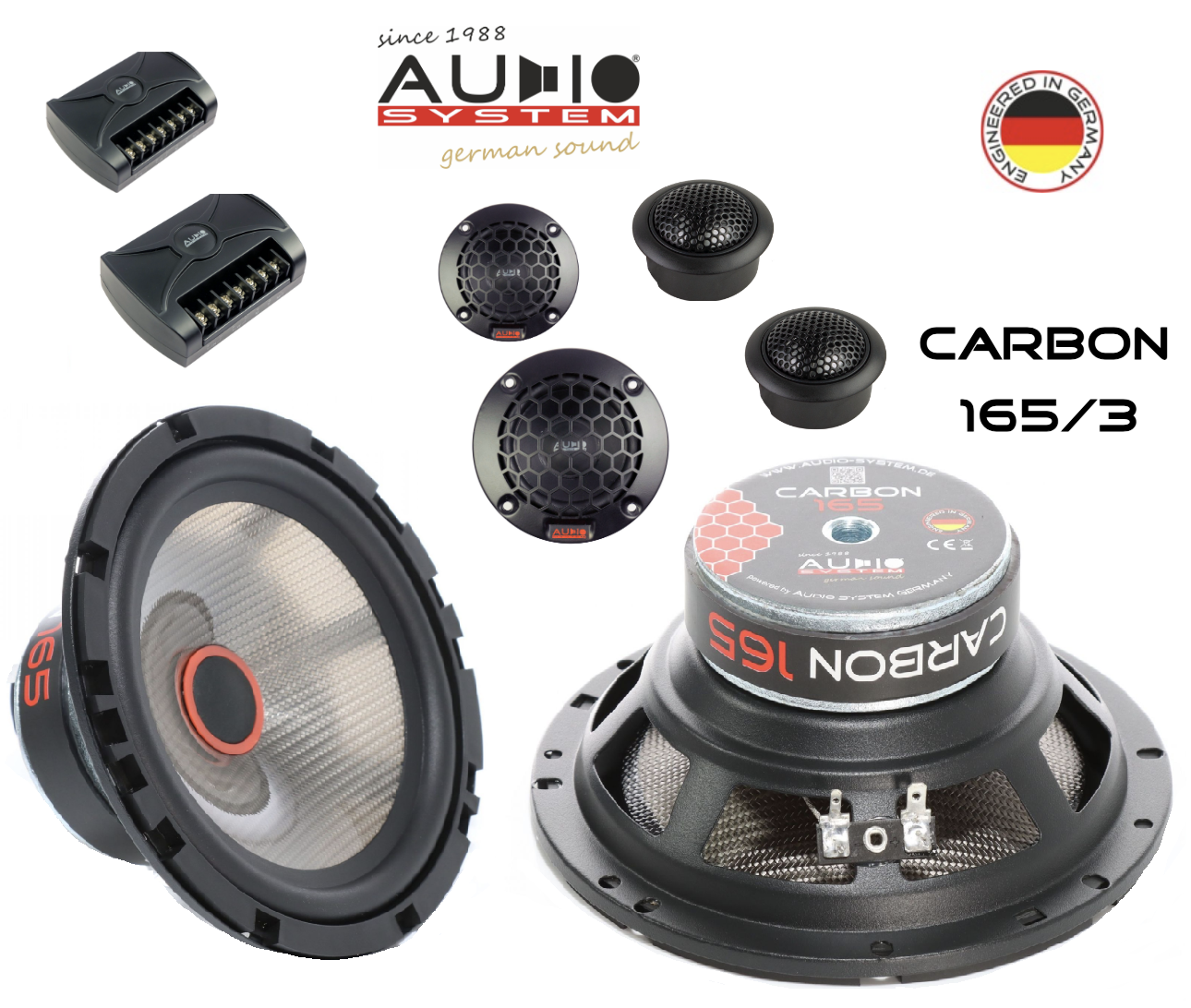 Audio System CARBON 165/3 3-Wege Komponentensystem Lautsprecher Set 16,5 cm (6,5”) 