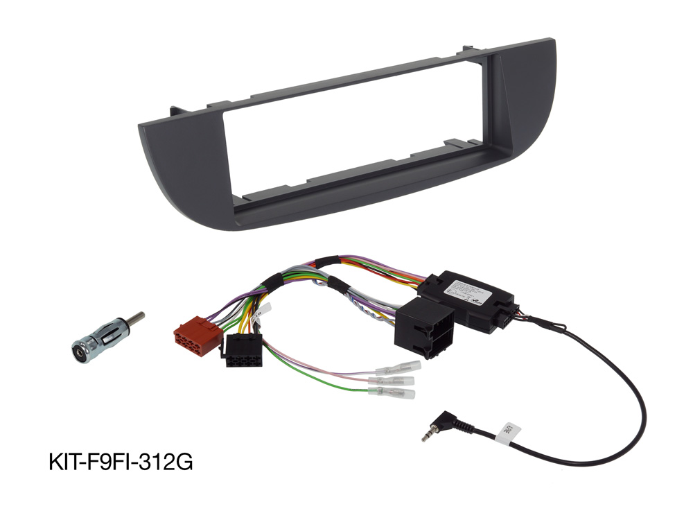 Alpine KIT-F9FI-312G 1-DIN Einbauset Radioblende CAN-Bus Adapter für Fiat 500 / Abarth (312) mit Alpine Halo9 and Halo11