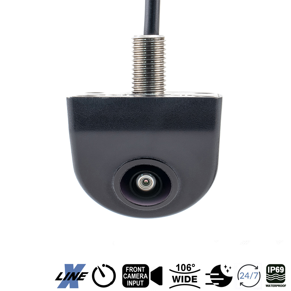 AMPIRE KCX801 Mini Farb-Rückfahrkamera, Unterbau mit 106° Linse, Frontkamera Eingang