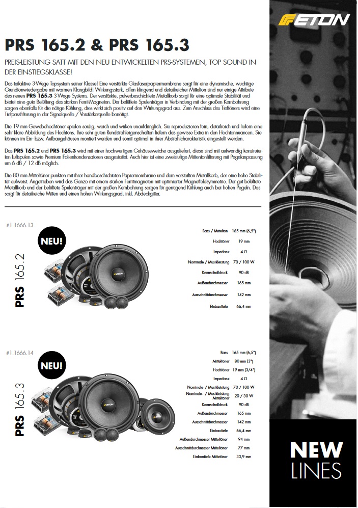 ETON PRS165.3 16,5 cm 3-Wege Compo Lautsprecher System