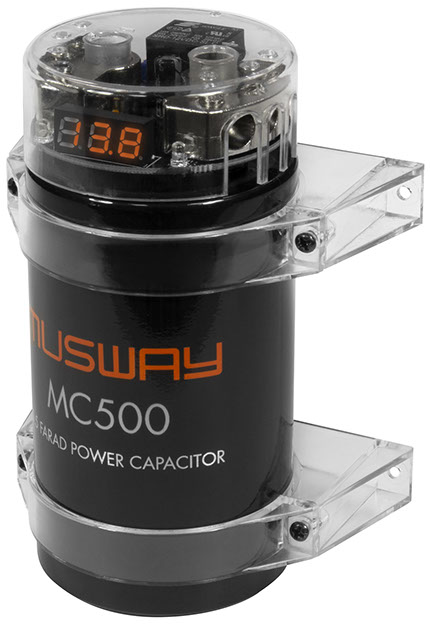 MUSWAY MC500 Pufferelko 0,5 Farad MC500 Cap / 0,5 Farad mini Kondensator Mini-Pufferkondensator