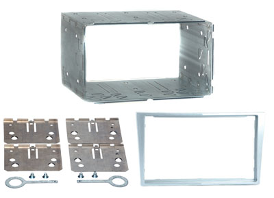 RTA 002.155-0 Double DIN mounting frame with silver metallic paint