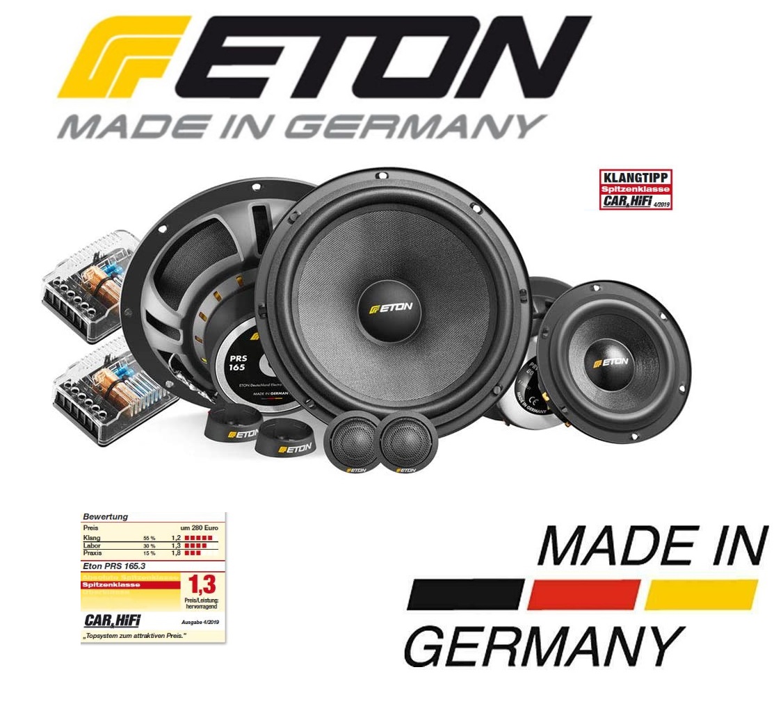 Grill mit sandgestrahltem Montagering ETON GR16 HG: Hochwertiges Lautsprechergitter für 165 mm 6,5 Zoll Tieftöner/Mitteltöner Lautsprecherabdeckung aus pulverbeschichtem Metall