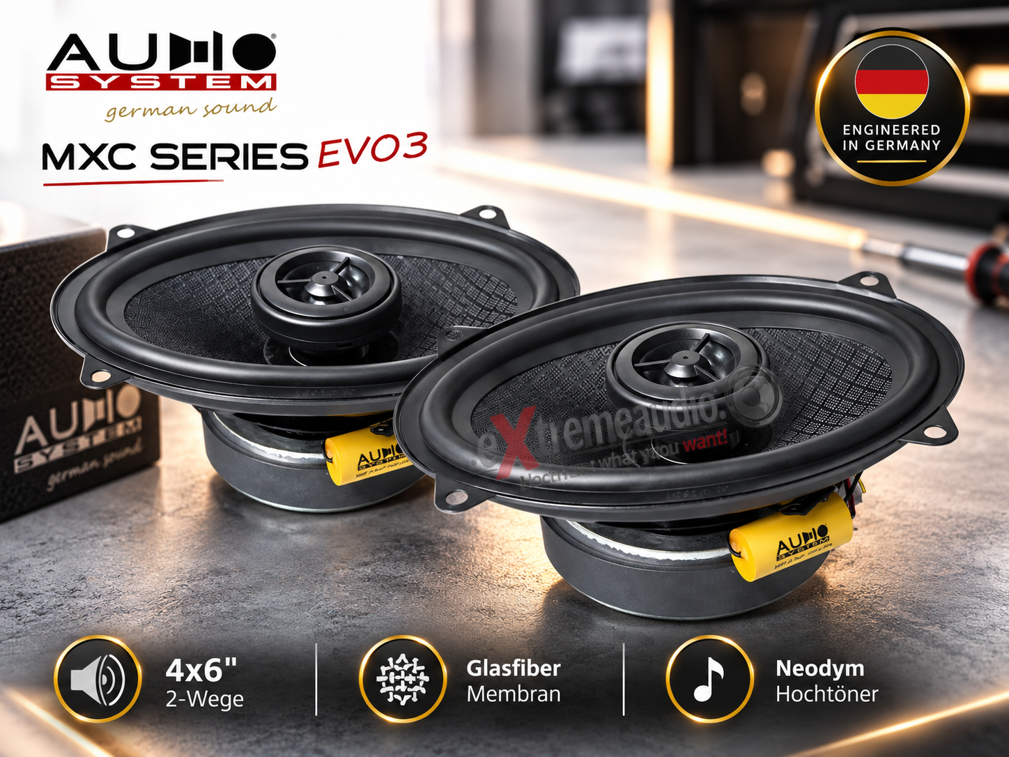 Audio System MXC406 EVO3 2-Wege 4x6 oval Koax Lautsprecher Set - 1 Paar