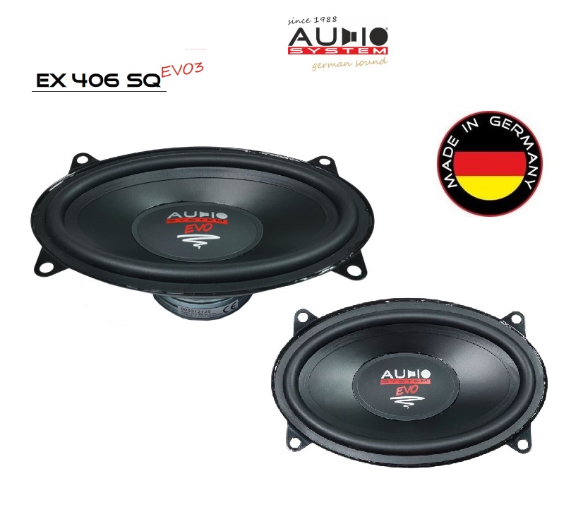 Audio System EX 406 SQ EVO 3 Mitteltöner oval 4x6 Kickbass Auto Lautsprecher Tieftöner 120 Watt - 1 Paar