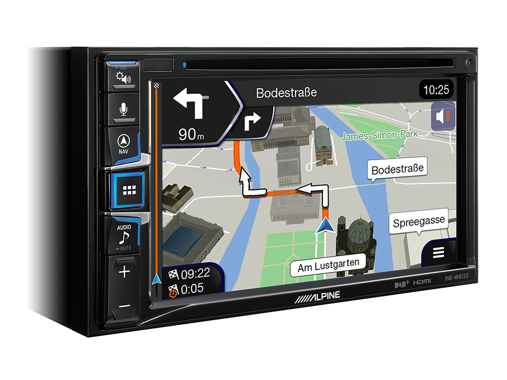 Alpine INE-W611D Navigationssystem mit DAB+, 16,5 cm (6,5-Zoll) Display, CD/DVD Wiedergabe, Apple CarPlay und Android Auto Unterstützung