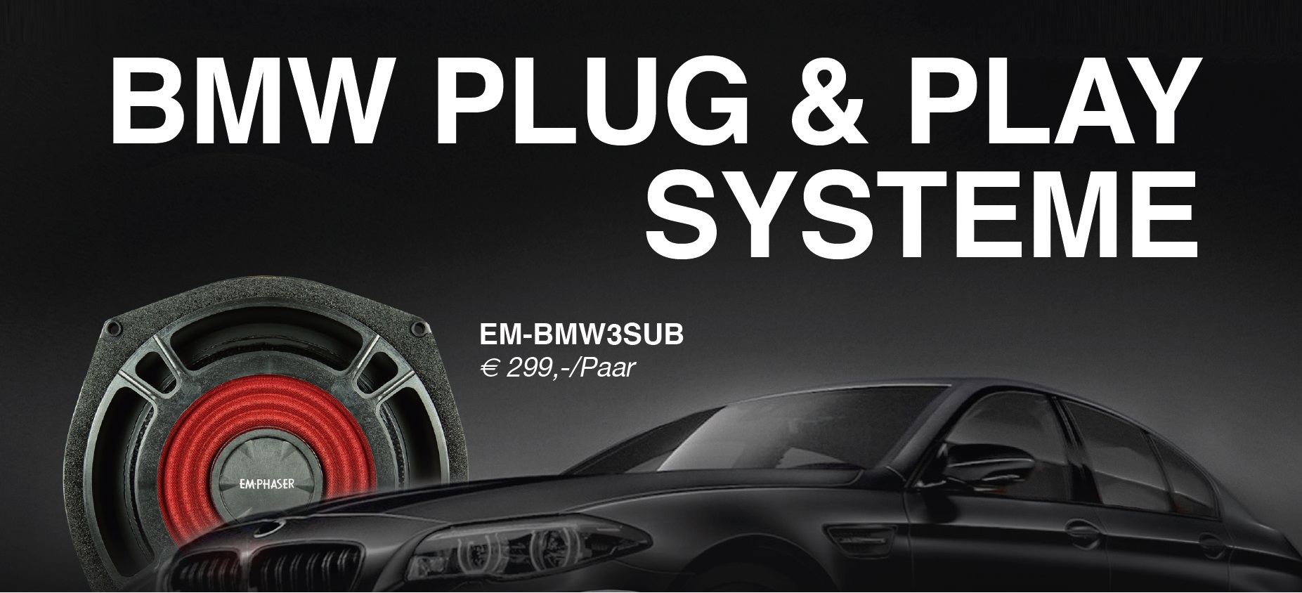 EMPHASER BMW3SUB 20cm Plug & Play Subwoofer für BMW Fahrzeuge 2 Stück BMW: E6x / E7x / E8x / E9x / F0x / F2x / F3x / F4x / F5x / F8x / G11 / G12 / G30 / G31 / G38 / I8