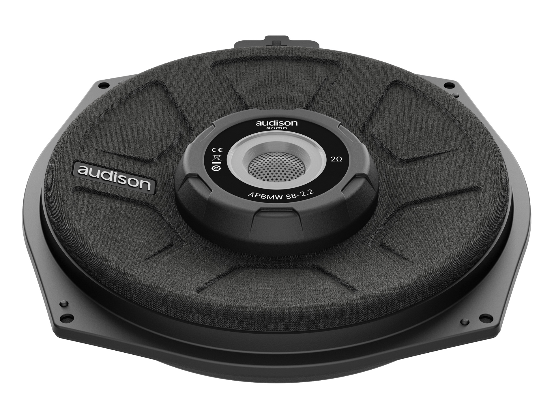 Audison APBMW S8-2.2 20cm Subwoofer Untersitzsubwoofer kompatibel mit BMW E81/82/87/88,E90/91/92/93,E84,F20/21,F22/23,F30/31/34/35,F32/33/36,F10/11,F06/12/13,F48,F25,F26,F15,F16 und Mini Fahrzeugen - Stückpreis 