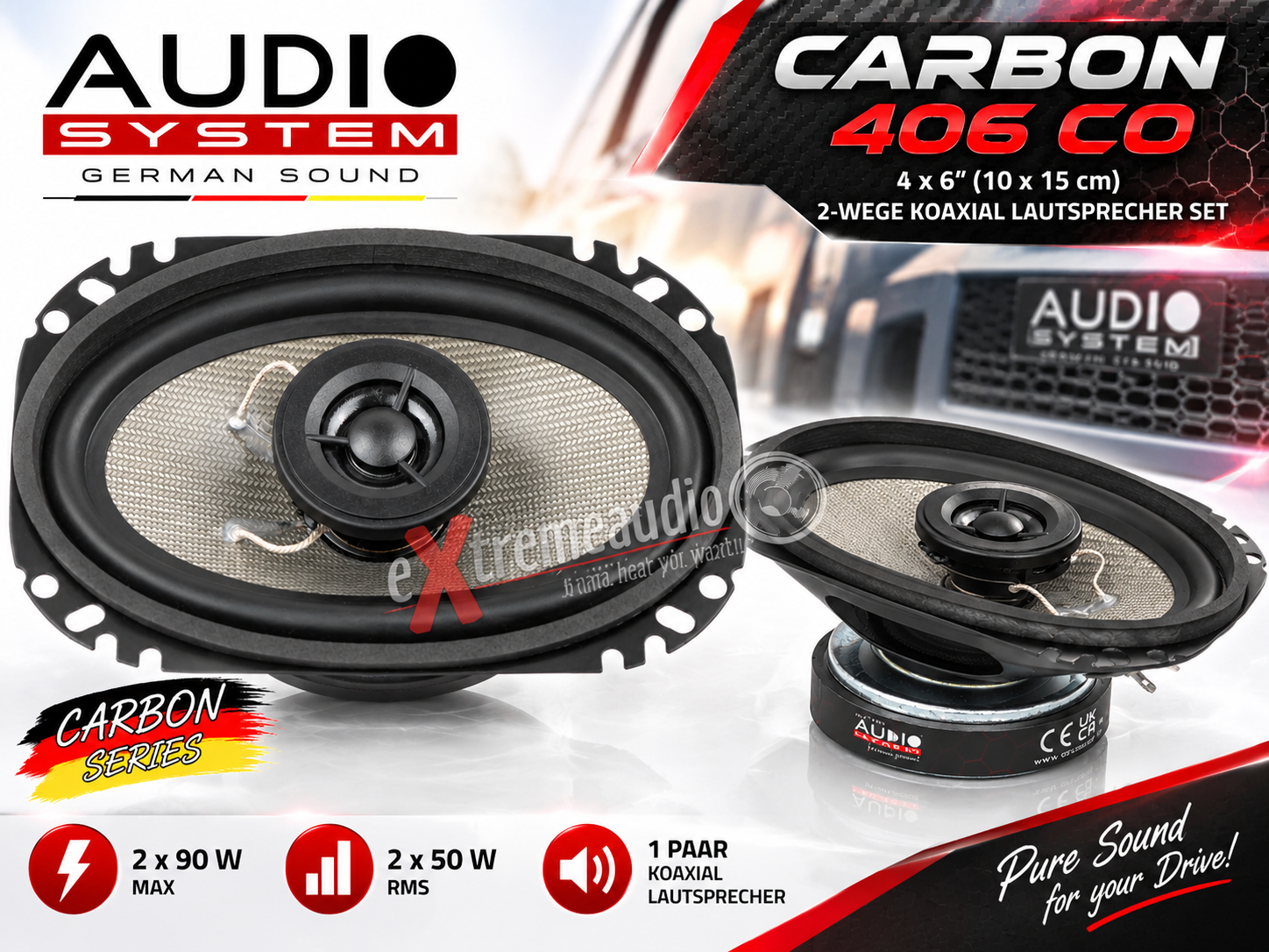Audio System CARBON 406 CO 2-Wege Koax Lautsprecher Set - 1 Paar