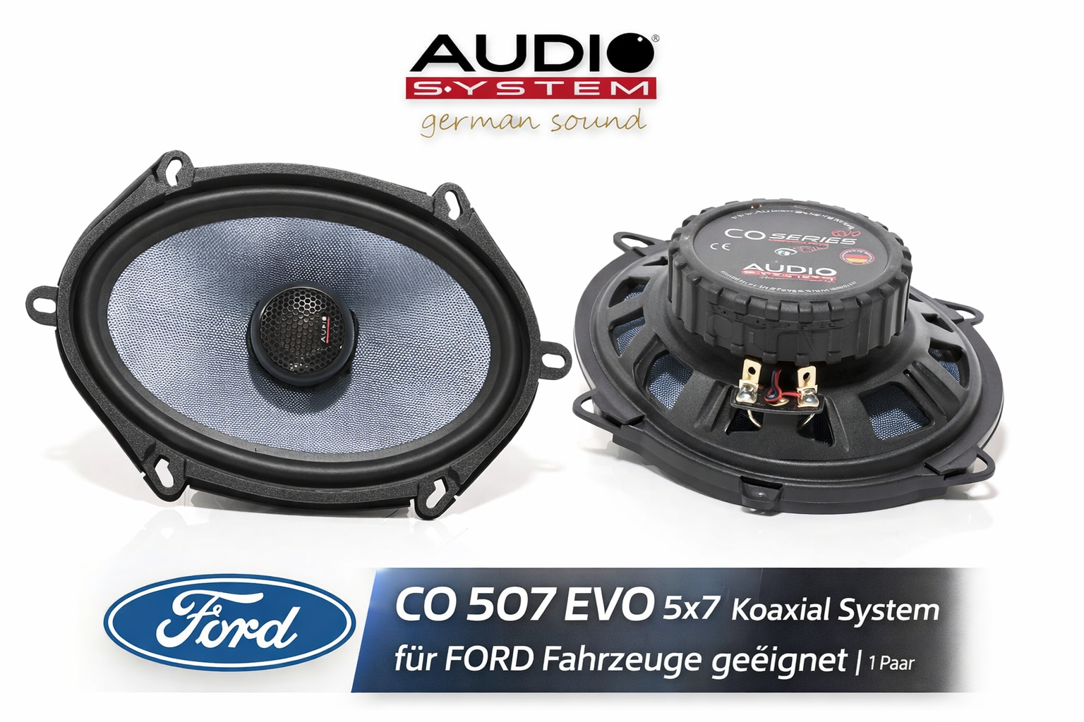 Audio System CO 507 EVO 5x7 Coaxial System für FORD Fahrzeuge geeignet 1 Paar