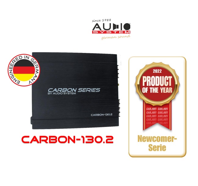 AUDIO SYSTEM CARBON-130.2 2-Kanal analoger Class A/B Hochleistungs Verstärker 260 Watt RMS 