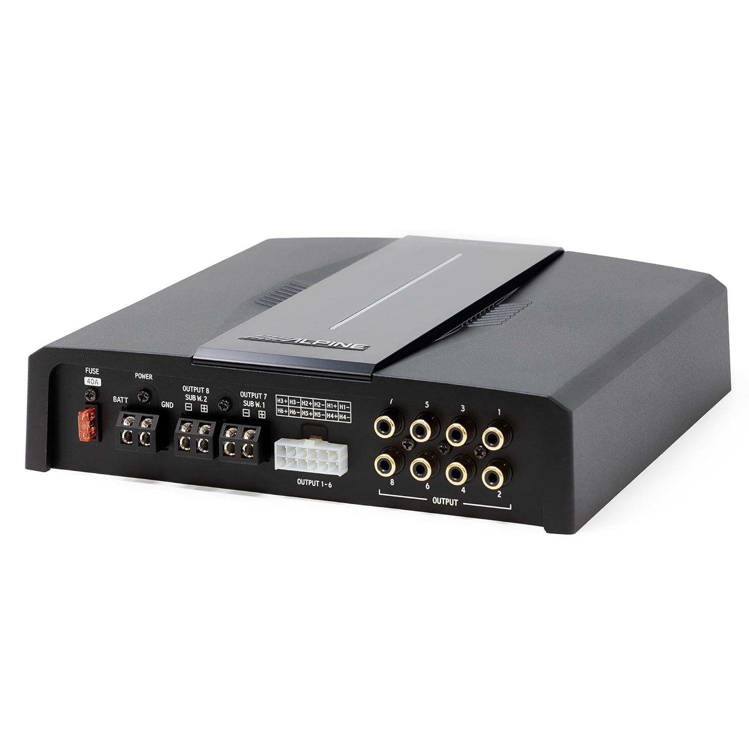 Alpine PXE-C80-88 OPTIM8 Hi-Res 8-Kanal-Soundprozessor Verstärker mit digitalem Signalprozessor DSP, geführtes automatisches Soundtuning kompatibel mit iPhone App oder PC   