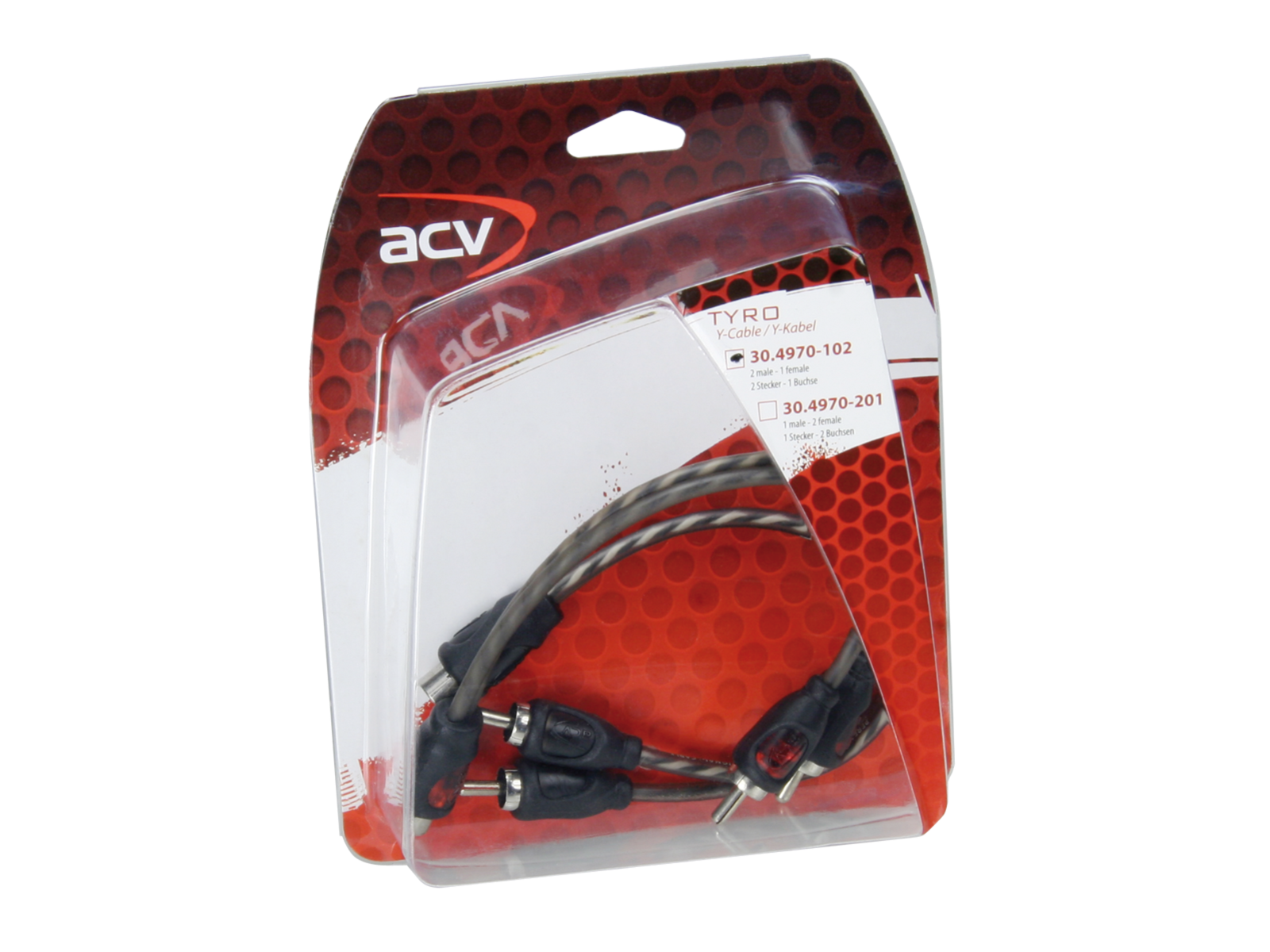 ACV 30.4970-102 Cinch Y-Adapter 2 Stecker - 1 Buchse 30cm - TYRO Serie - 1 Paar