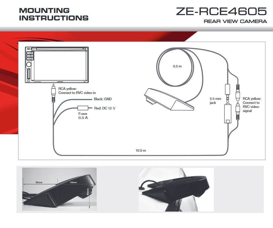 Zenec ZE-RCE4605 E> GO caméra arrière pour les véhicules utilitaires