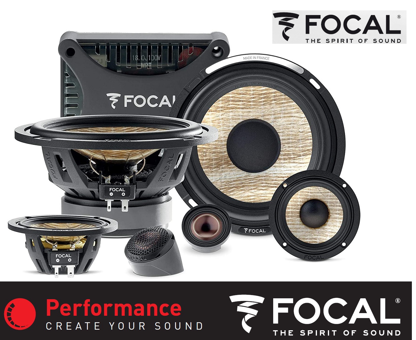 FOCAL PS165F3E FLAX EVO-Serie 16,5 cm (6.5") 3-Wege Kompo Lautsprecher Set 160 Watt