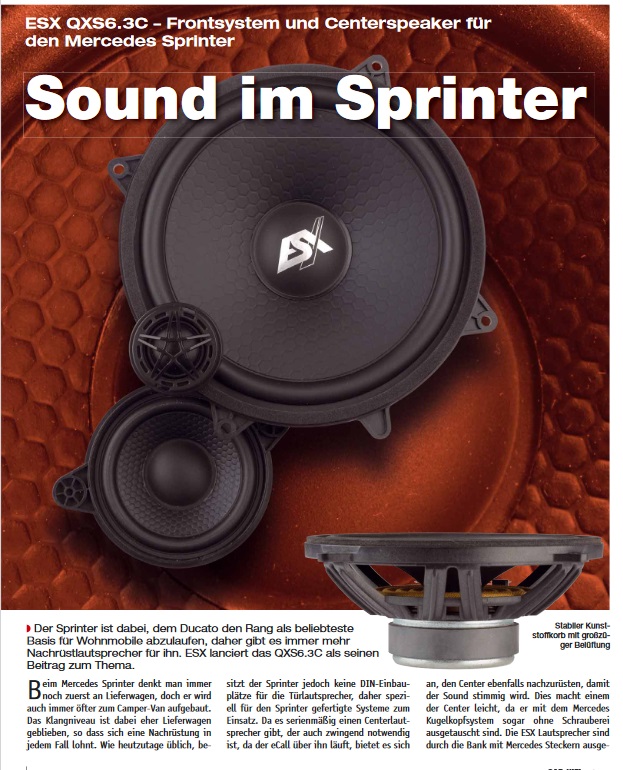 ESX QUANTUM QXS6.3C 2-Wege Lautsprecher System mit Centerspeaker kompatibel für Mercedes-Benz Sprinter VS30, W907, W910 ab 2018