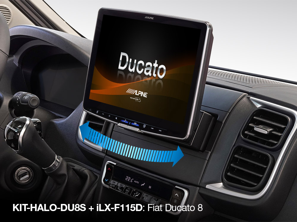 Alpine ILX-F115DU8S Autoradio mit schwenkbarem 11-Zoll Touchscreen, DAB+, 1-DIN-Einbaugehäuse, Apple CarPlay Wireless und Android Auto Unterstützung für Fiat Ducato 8