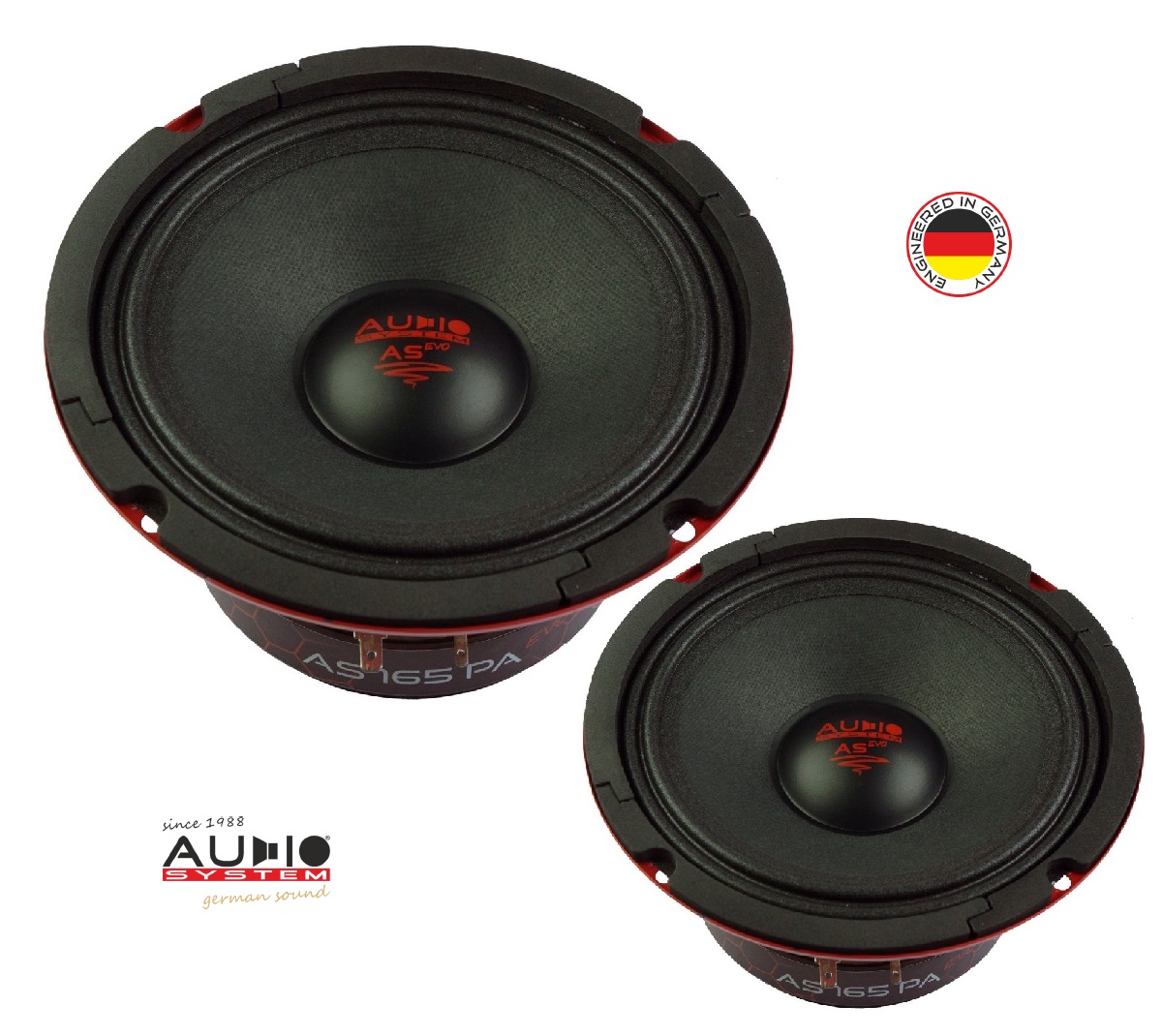 Audio System AS 165 PA EVO 16,5 cm (6.5") Woofer Tief-Mitteltöner Kickbass Lautsprecher - 1 Paar