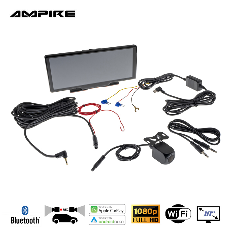 Ampire CPM101 Smartphone-Monitor 25.4cm (10'') mit AHD Dual-Dashcam und RFK-Funktion