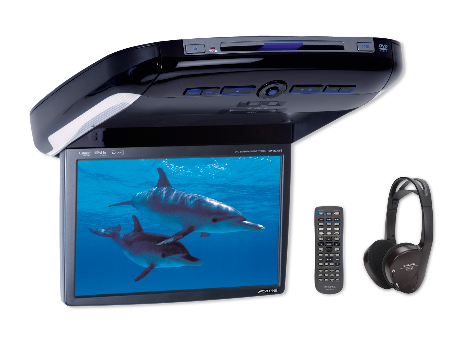 Alpine PKG-2100P 26 cm (10,2-Zoll) WVGA Overhead Monitor mit DVD-Player