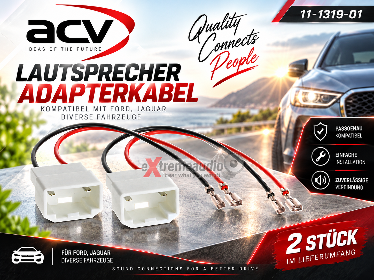 ACV 11-1319-01 Lautsprecher Adapterkabel kompatibel mit Ford, Jaguar diverse Fahrzeuge - 2 Stück