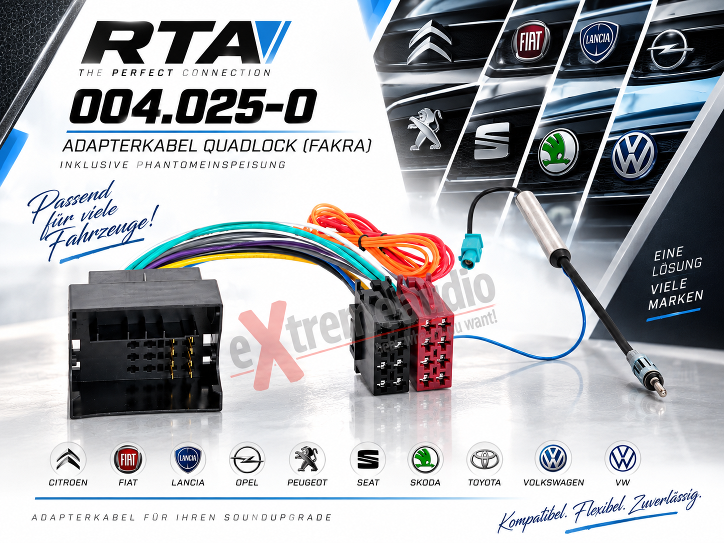 RTA 004.025-0 Quadlock cavo adattatore (Fakra) universale con un connettore diritto con alimentazione phantom