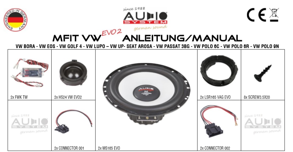 AUDIO SYSTEM MFIT SEAT AROSA EVO2 90W PERFECT FIT COMPO SYSTEM Lautsprecher für SEAT AROSA 1997->