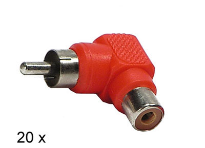 RTA 352.024-2 Chinch Winkelstecker 90 1 x männlich 1 x weiblich, Farbe: rot