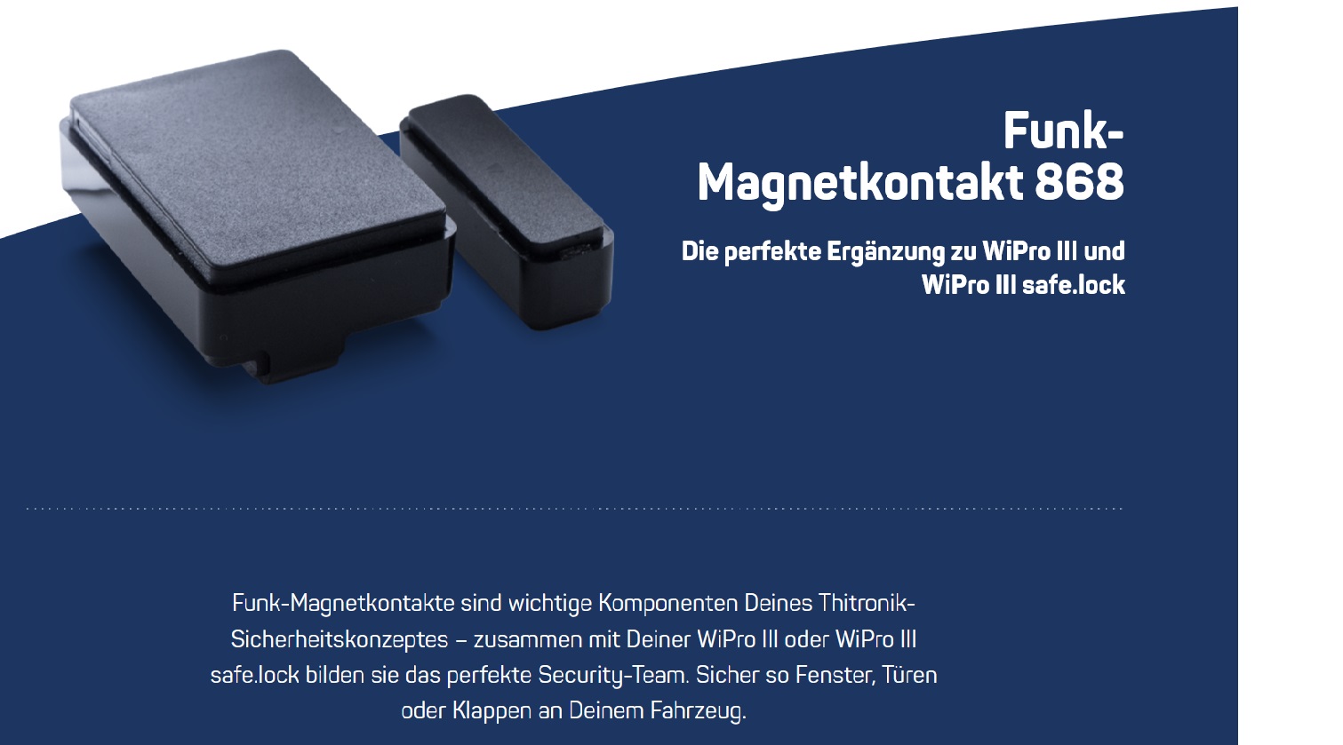 Thitronik 100757 Funk Magnetkontakt 868 MHz schwarz für WiPro III, WiPro III safe.lock