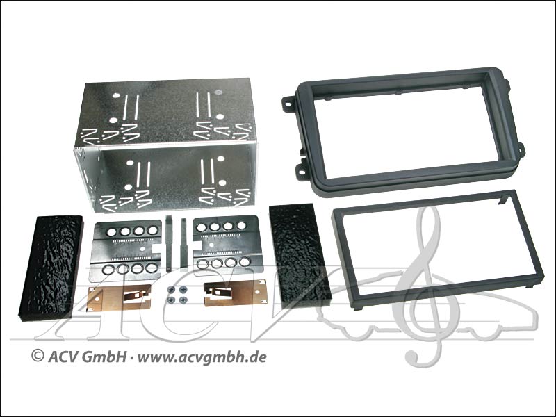 Double-DIN installation kit Skoda, VW Color: Black 