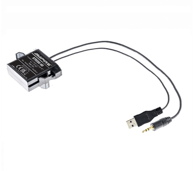 AMPIRE BTR300-HD Bluetooth Audio Empfänger mit 3.5mm Klinkenstecker, USB-A für Fahrzeuge und Boote, spritzwassergeschützt