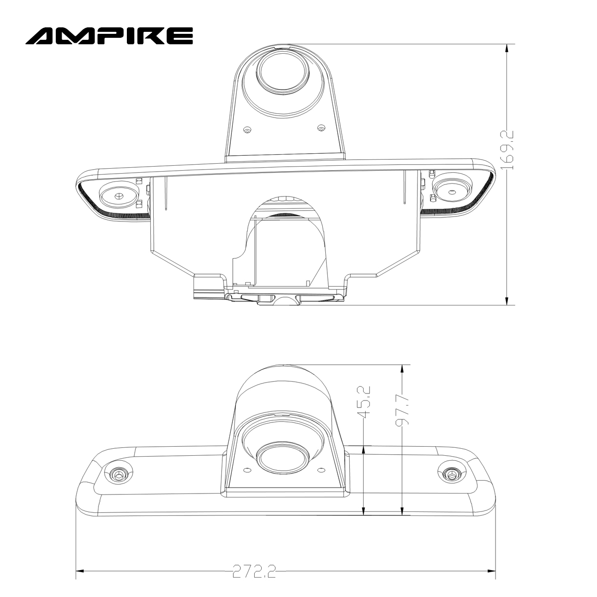 AMPIRE KV-EXPERT-2007 Rückfahrkamera für Peugeot Expert, Citroen Jumpy, Toyota ProAce 2007-16 + 10 Meter Anschlußkabel