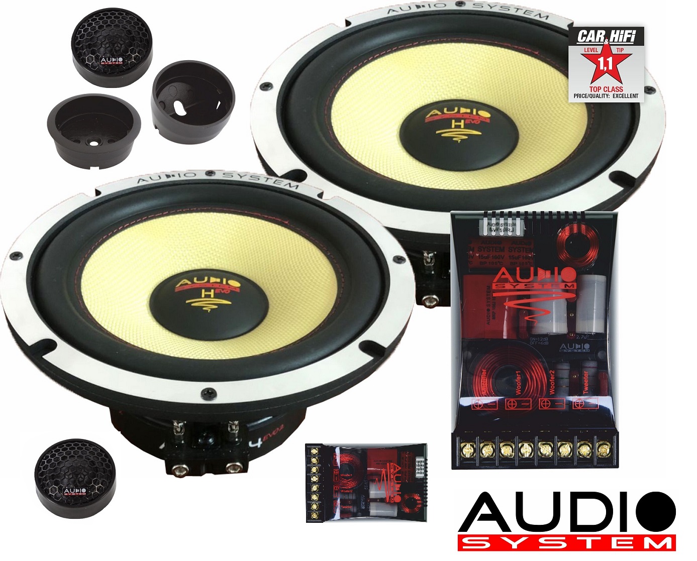 Audio System H 165 EVO 2 Helon SERIES 2-OHM 16,5cm 2-Wege System EXTREM KICKBASS Lautsprecher