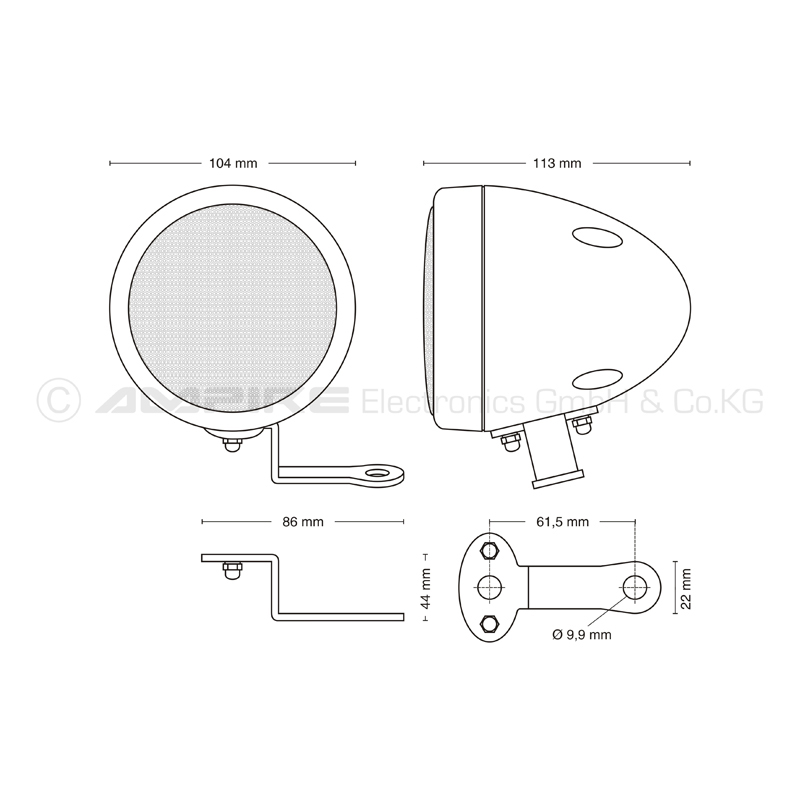 AMPIRE QX75-CHR Premium Aufbaulautsprecher, 7cm, verchromt  1 Paar (2 Stück)