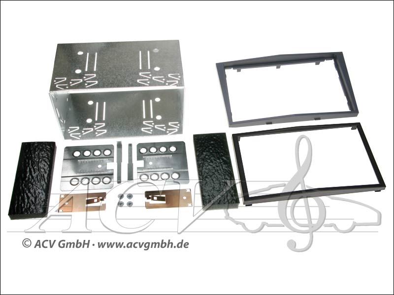 Double-DIN installation kit rubber touch Opel 2004 -> dark-gray 