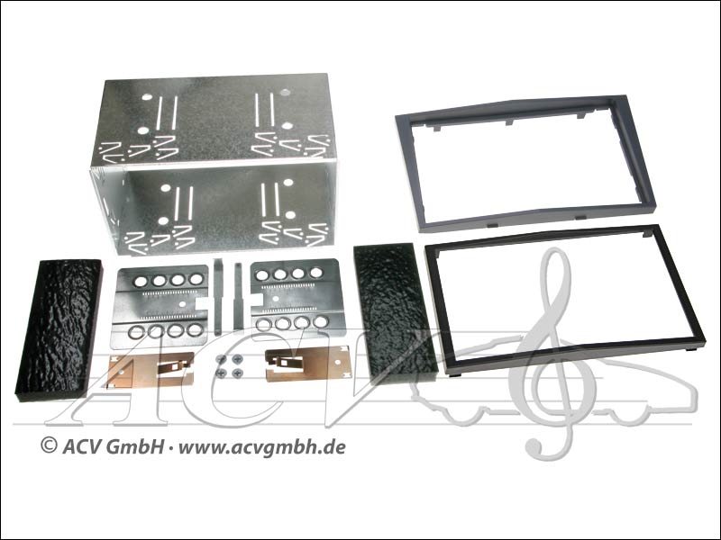 Doppel-DIN Einbaukit Rubber Touch Opel 2004-> dunkel-grau