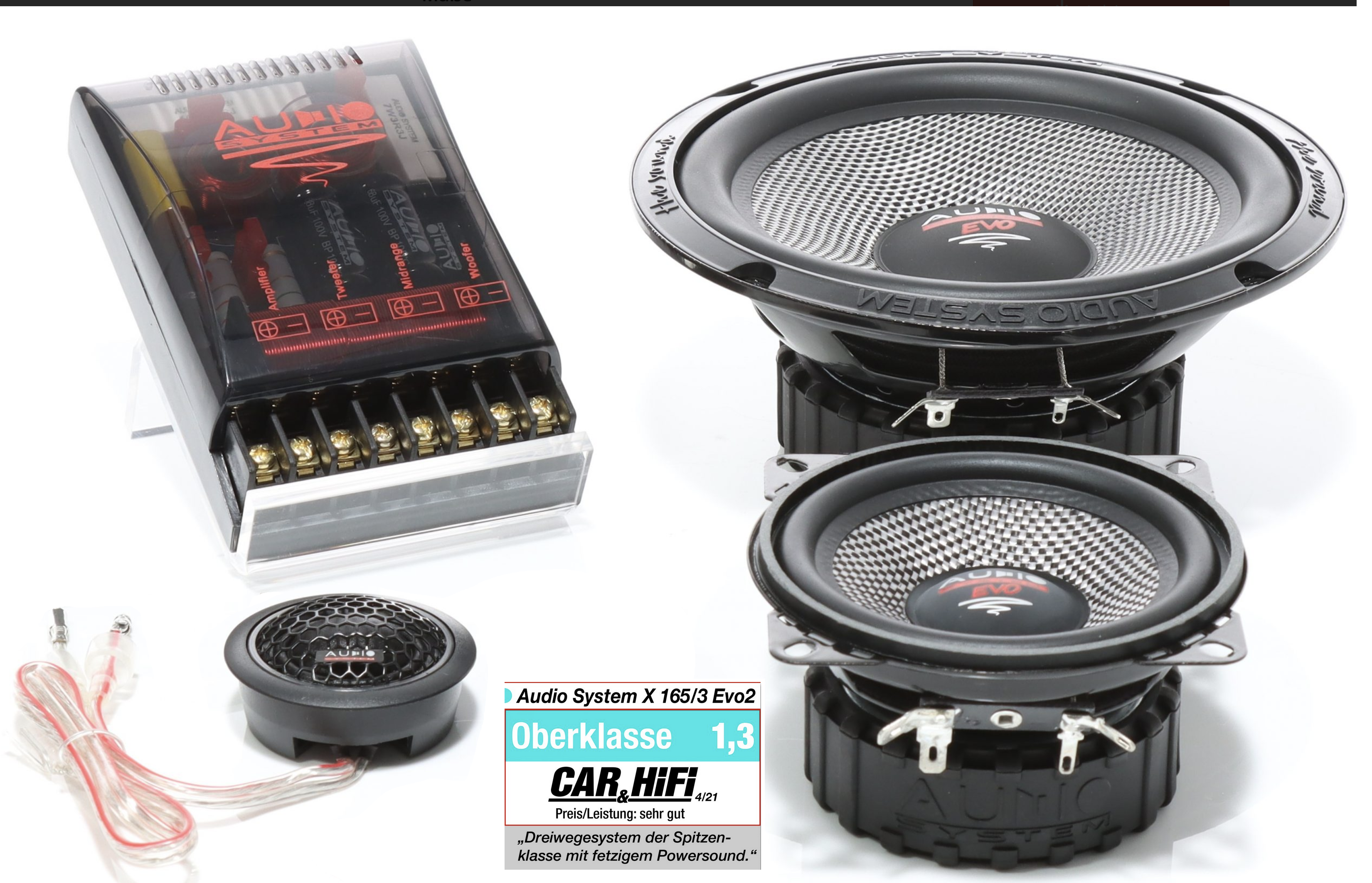 Audio System X 165/3 EVO 2 X–ION-SERIES 3-Wege System KICKBASS Compo Lautsprecher