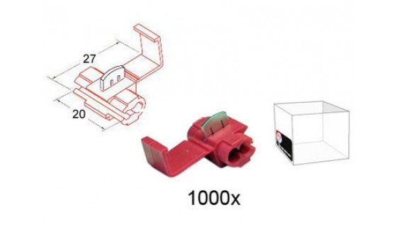 RTA 151.401-3 Abzweigverbinder, ROT 20x27 mm  im 1000er Pack