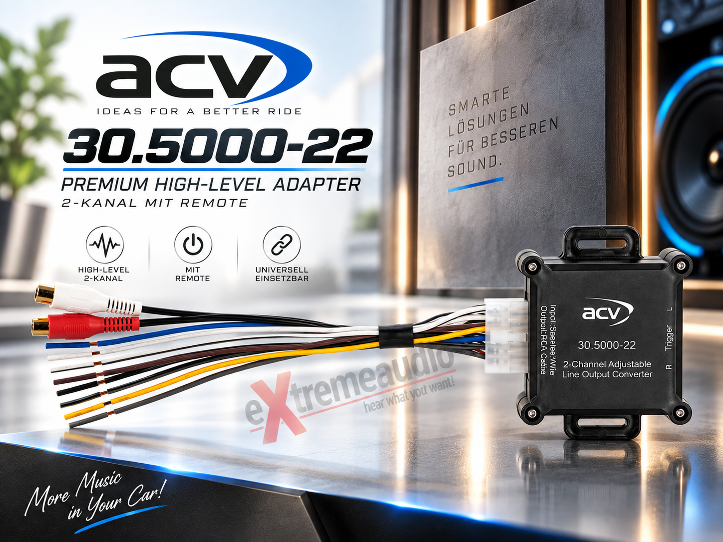 ACV 30.5000-22 Premium High-Level Adapter 2-Kanal mit Remote High Low Adapter