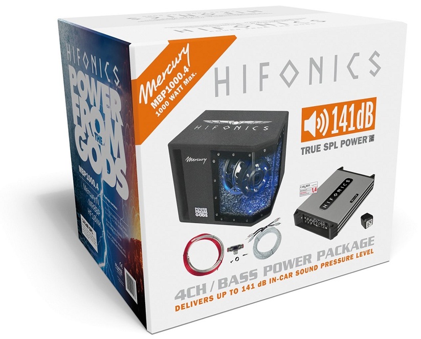 HIFONICS MBP1000.4 BASS PACK 4CH MBP 1000.4 (subwoofer + ampli + câble)