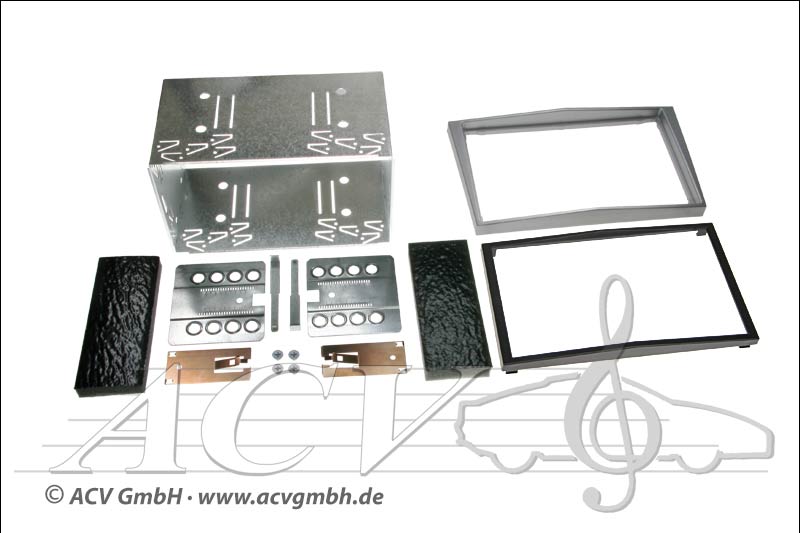 Double-DIN installation caoutchouc kit tactile Opel Corsa / argent Zafira 