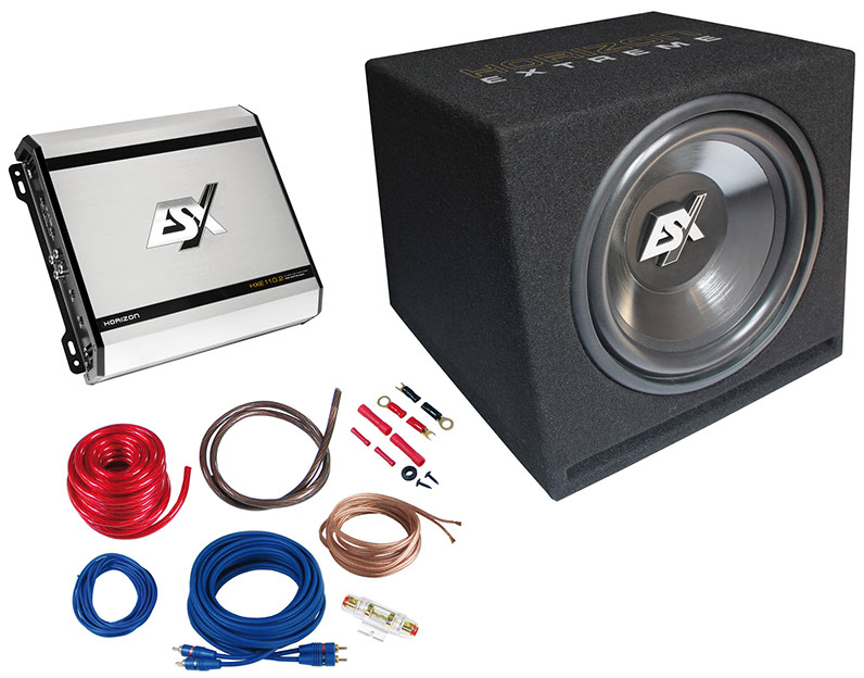 ESX HXP2 HORIZON Basspack 2CH Inkl. 2CH Amp, Subbox und Kabelkit 440 Watt