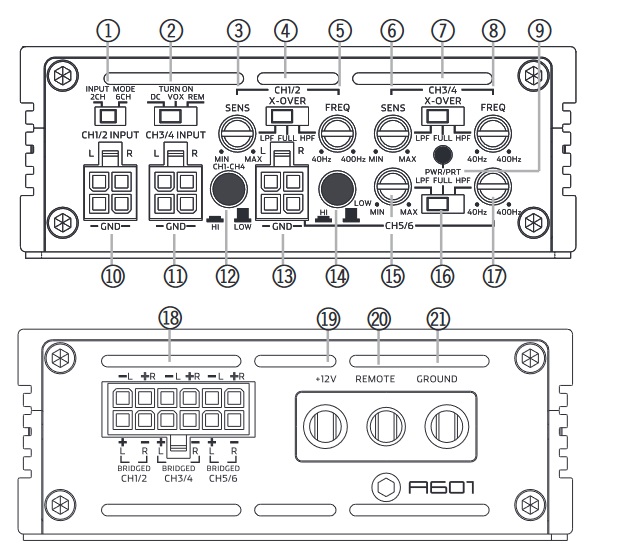 AXTON A601 Digital Power Amplifier 6 x 100 Watt Class-D Digital Endstufe Verstärker 